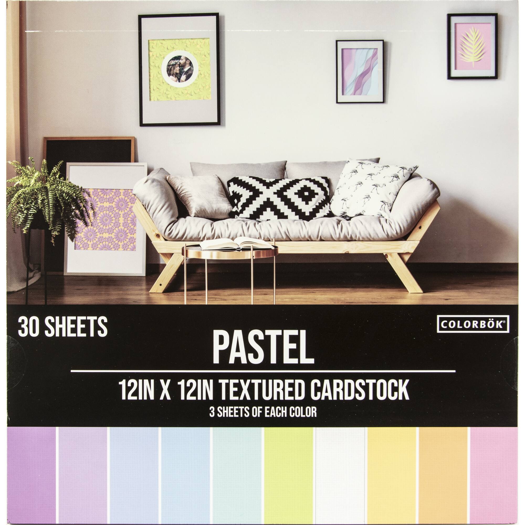 Colorbok® Pastel Textured Cardstock Pad, 12" x 12"